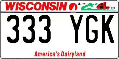 WI license plate 333YGK