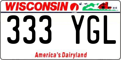 WI license plate 333YGL