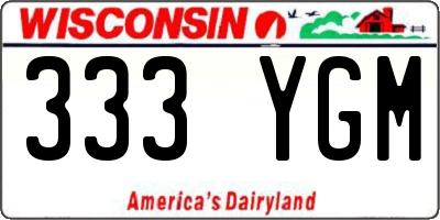 WI license plate 333YGM