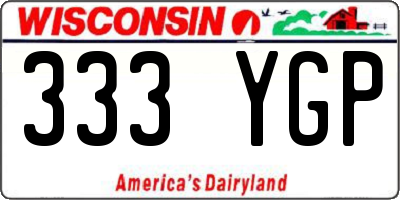 WI license plate 333YGP