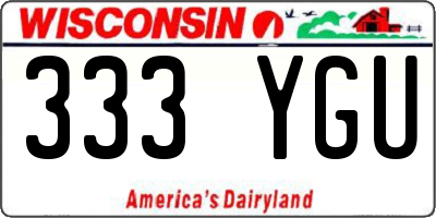 WI license plate 333YGU