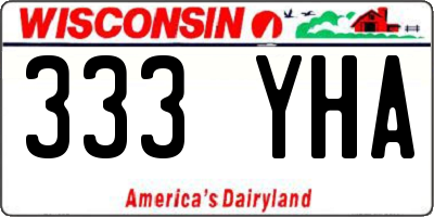 WI license plate 333YHA