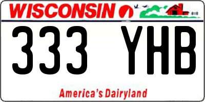 WI license plate 333YHB