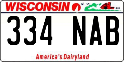 WI license plate 334NAB