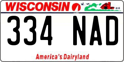 WI license plate 334NAD