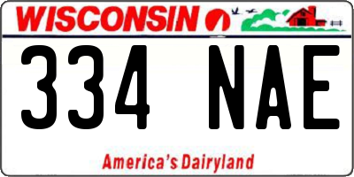 WI license plate 334NAE