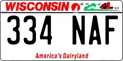 WI license plate 334NAF