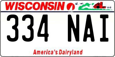 WI license plate 334NAI