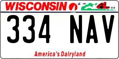 WI license plate 334NAV