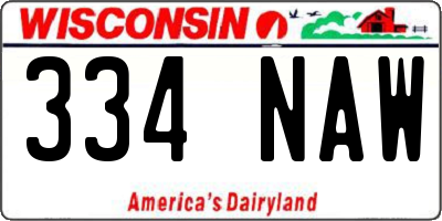WI license plate 334NAW