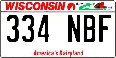 WI license plate 334NBF