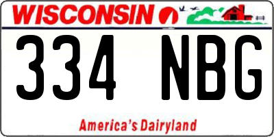 WI license plate 334NBG