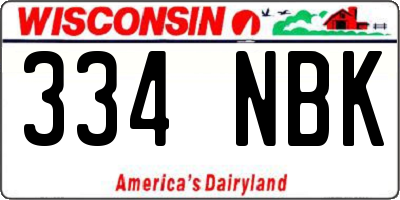 WI license plate 334NBK