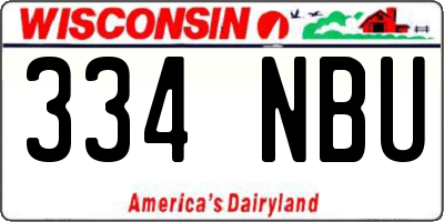 WI license plate 334NBU