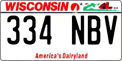WI license plate 334NBV