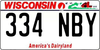 WI license plate 334NBY