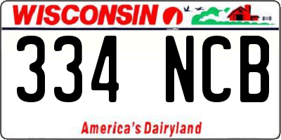 WI license plate 334NCB