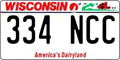 WI license plate 334NCC