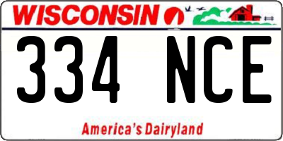 WI license plate 334NCE