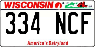 WI license plate 334NCF