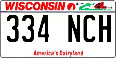 WI license plate 334NCH
