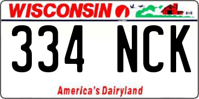 WI license plate 334NCK