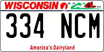 WI license plate 334NCM