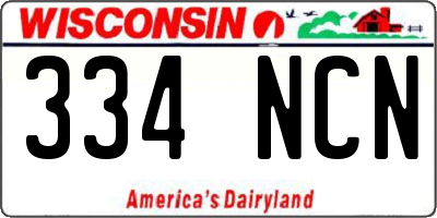 WI license plate 334NCN