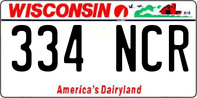 WI license plate 334NCR