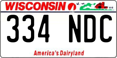 WI license plate 334NDC