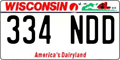 WI license plate 334NDD