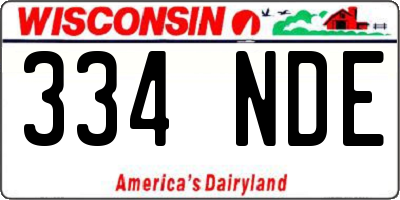 WI license plate 334NDE