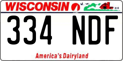 WI license plate 334NDF