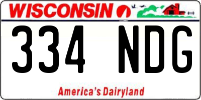 WI license plate 334NDG