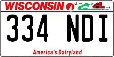 WI license plate 334NDI