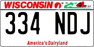 WI license plate 334NDJ