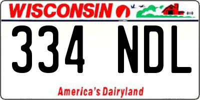 WI license plate 334NDL