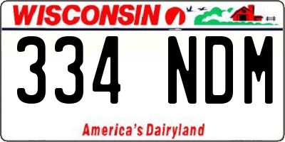 WI license plate 334NDM