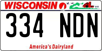 WI license plate 334NDN
