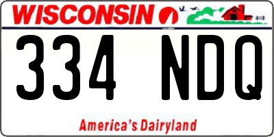 WI license plate 334NDQ