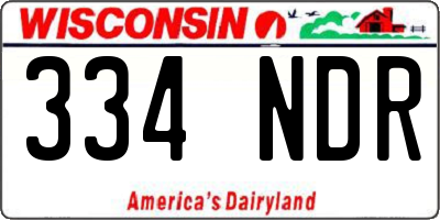 WI license plate 334NDR