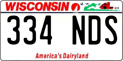 WI license plate 334NDS