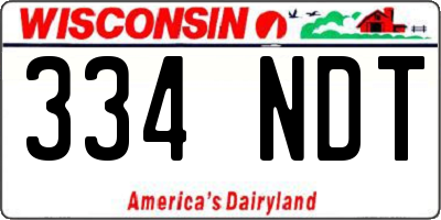 WI license plate 334NDT