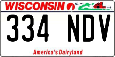 WI license plate 334NDV