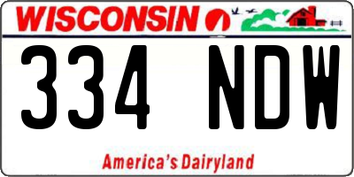 WI license plate 334NDW