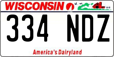 WI license plate 334NDZ