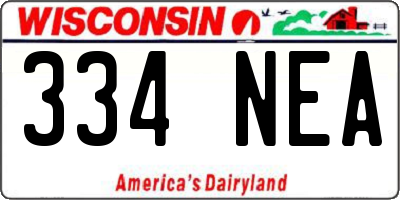 WI license plate 334NEA