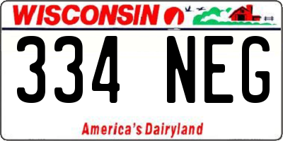 WI license plate 334NEG
