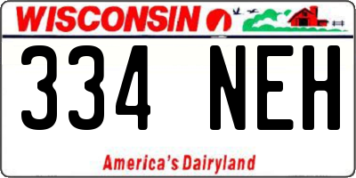 WI license plate 334NEH