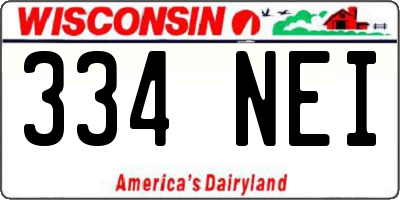 WI license plate 334NEI